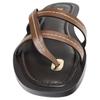 Zara Leather Criss Cross Flat Slides Brown Womens 2633510105