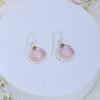 Rose Quartz Garnet Earrings: Sterling Silver Dangle Jewelry
