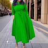 Spring women's clothing new fashion temperament lace-up waist large size pendulum African long dress dress