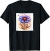 Aster Flowers With Hearts Around Boho Style Graphic T-Shirt