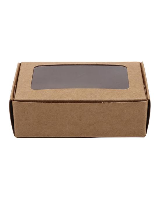 25KS Kraft papírová krabička s průhledným okénkem Domácí krabičky Dárky Balení Krabičky na sušenky Balení Krabička bonboniéra Dárek k narozeninám