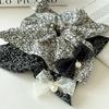 Luxury and Sophisticated Floral Square Scarf Hairpin with Bow - A Charming Large Hairband Accessory for Girls