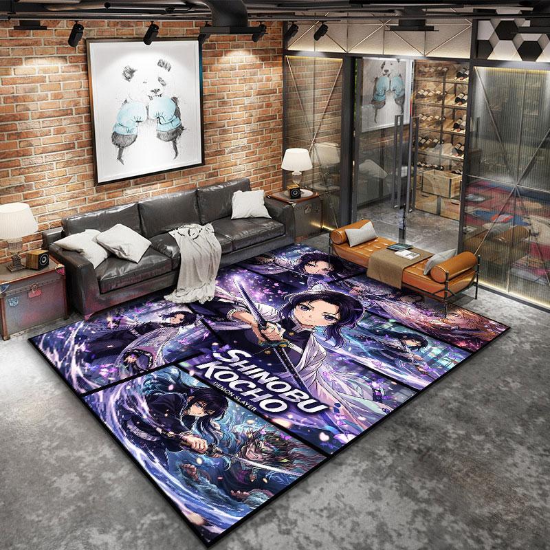 Tappeto Demon Slayer Kimetsu No Yaiba per Soggiorno Camera da Letto Casa Decorazione Divano Gioco Bambini Tappetino Antiscivolo