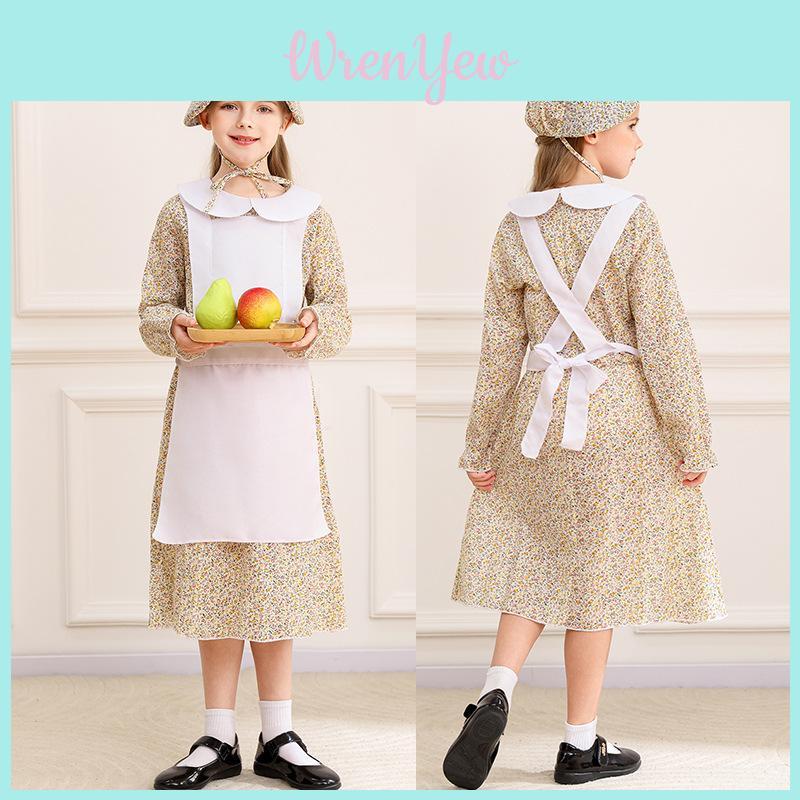 Halloween Childrens Farm Girl Costume With Cotton Blend Fabric For Stage Performances