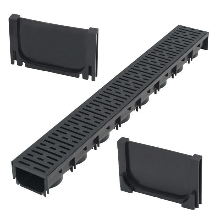 VidaXL Canaux de drainage Plastique 1 m