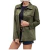 Women's Fashion- Solid Color Single-breasted Lapel Faux Deerskin Velvet Long-Sleeved Pocket Shirt Jacket