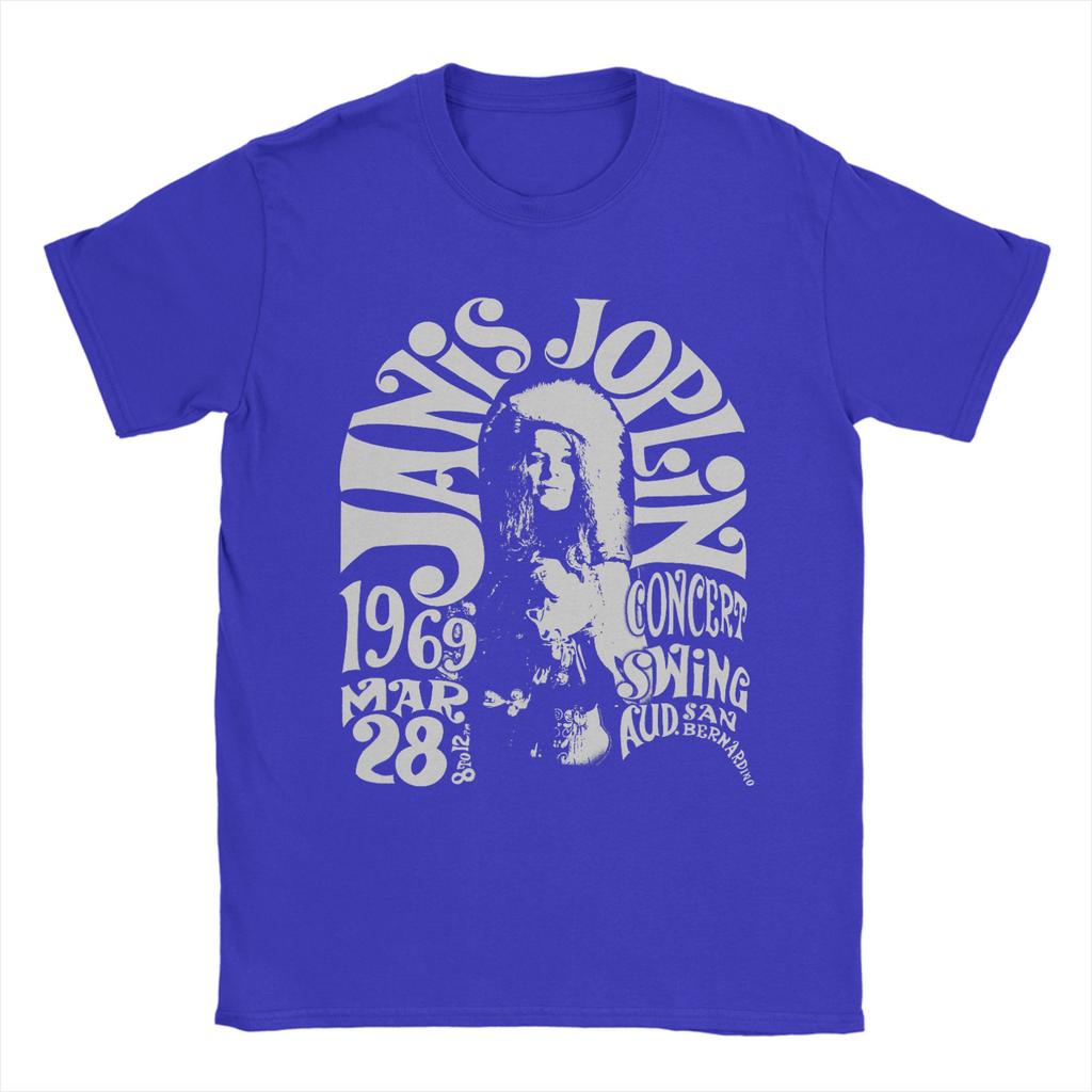 Janis Joplin San Bernadino 1969 Novelty TShirts 100 Cotton Tee Shirt for Men Y2K Funny Cheap Short Sleeve Tees