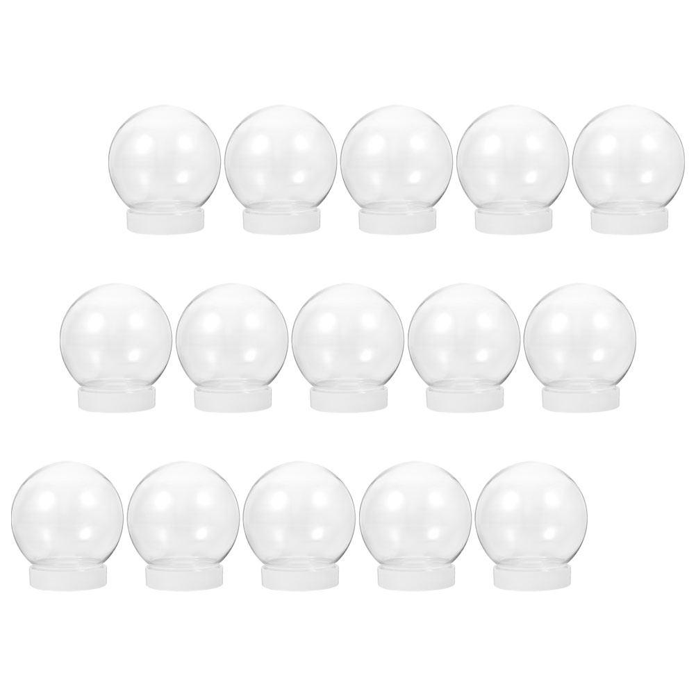 15Pcs Snow Globe Accessories Clear Plastic DIY Snow Globes Replacement Parts Winter Craft Kit Snowglobe Snowglobes