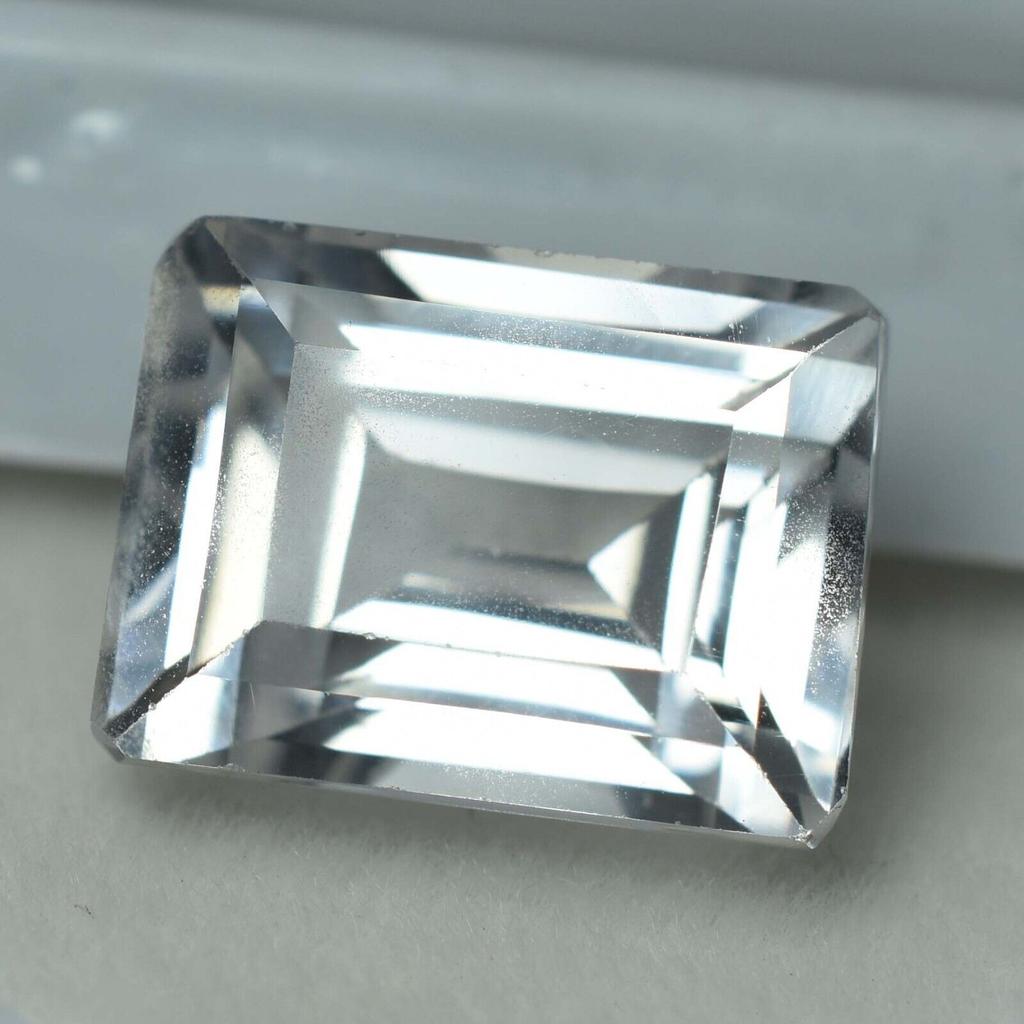 8.50 Ct Naturalny Biały Szafir AA+ CERTYFIKOWANY Idealny Szmaragdowy Szlif Luźny Kamień Y-39251481