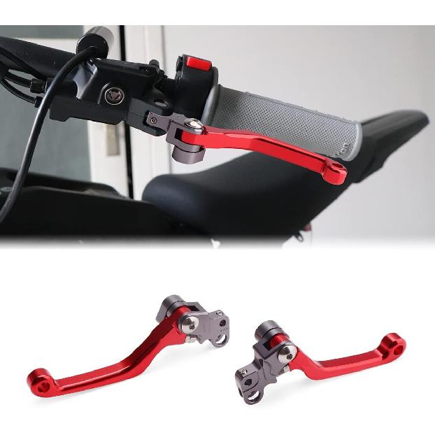 Dirt Bike Kupplungshebel, Verstellbarer Bremshebel mit Drehpunkt für Sur Ron Light Bee Segway X260 X160, 6061 Billet Klappbarer linker und rechter Hebel Satz für Sur