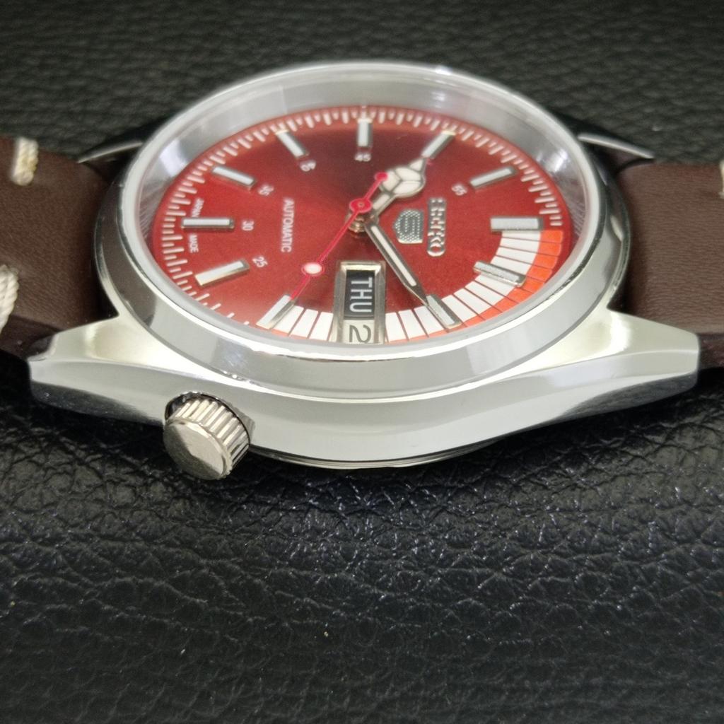 AUTOMATIC VINTAGE REFURBISHED SEIKO 5 6309A JAPAN MENS RED DIAL WATCH a441144-9 Sk-a441144-1