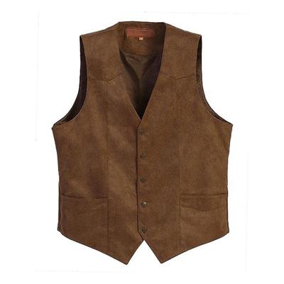Men's Slim Fit V-Neck Suede Waistcoat - Casual & Business Style