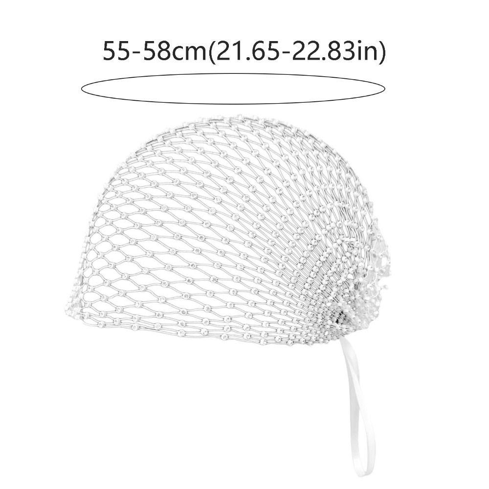 European American Style Fishing Net Headcover Elastic Adjustable Beanies Hollow Out Sparkling Bridal Headwear Evening Events