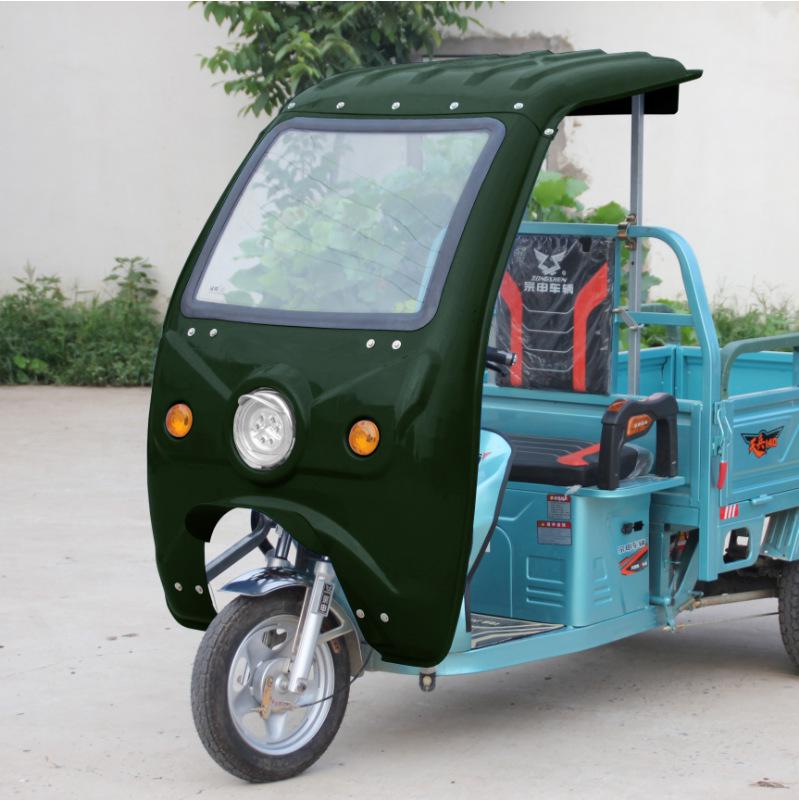 Electric Tricycle Rain & Sun Canopy with Tempered Glass