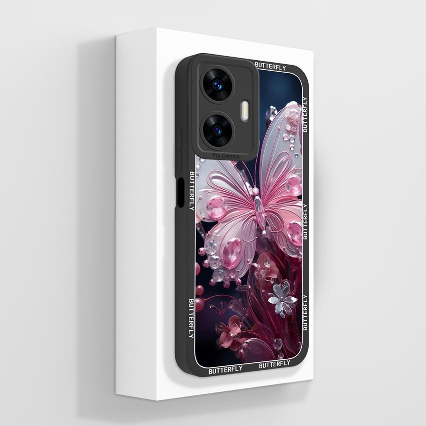 Beautiful Love Heart Phone Covers For Realme C55 C35 C25 C20 C15 C11 C21Y C25Y Soft Liquid Silicone Bumper Anti Drop Protection Case For Realme Casing