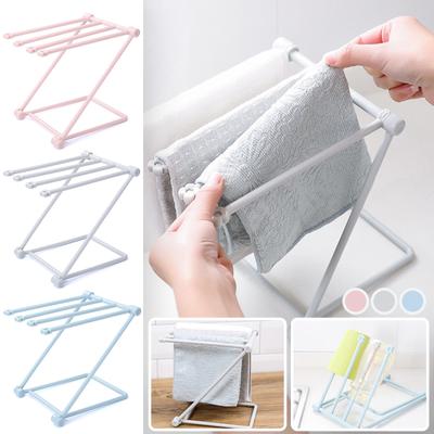 Suporte para pano de lavar louça, suporte de exposição dobrável, prateleira de armazenamento de arco de cabelo multifuncional, prateleira de exposição vertical, suporte de armazenamento de mesa para toalha