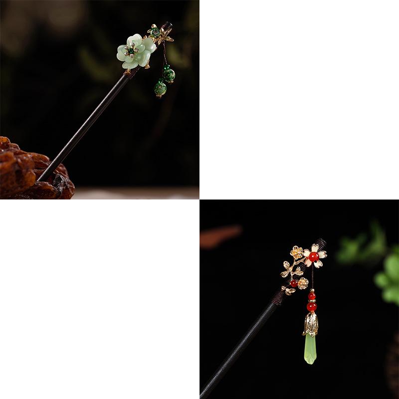Tassel Wooden Hairpin: Chinese Style Ethnic Hanfu and Qipao Accessory