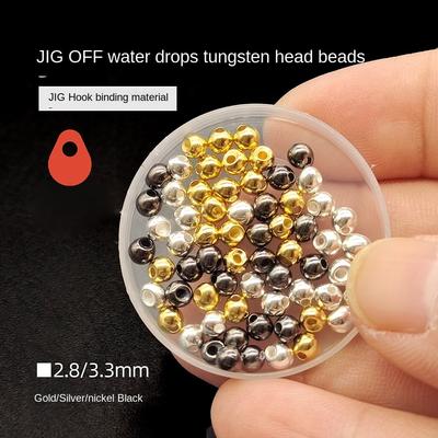 2,8 mm/3,3 mm Kapkové wolframové korálky Pěkně navržené wolframová slitina 2023 Materiál pro vázání mušek Rybaření na mušku