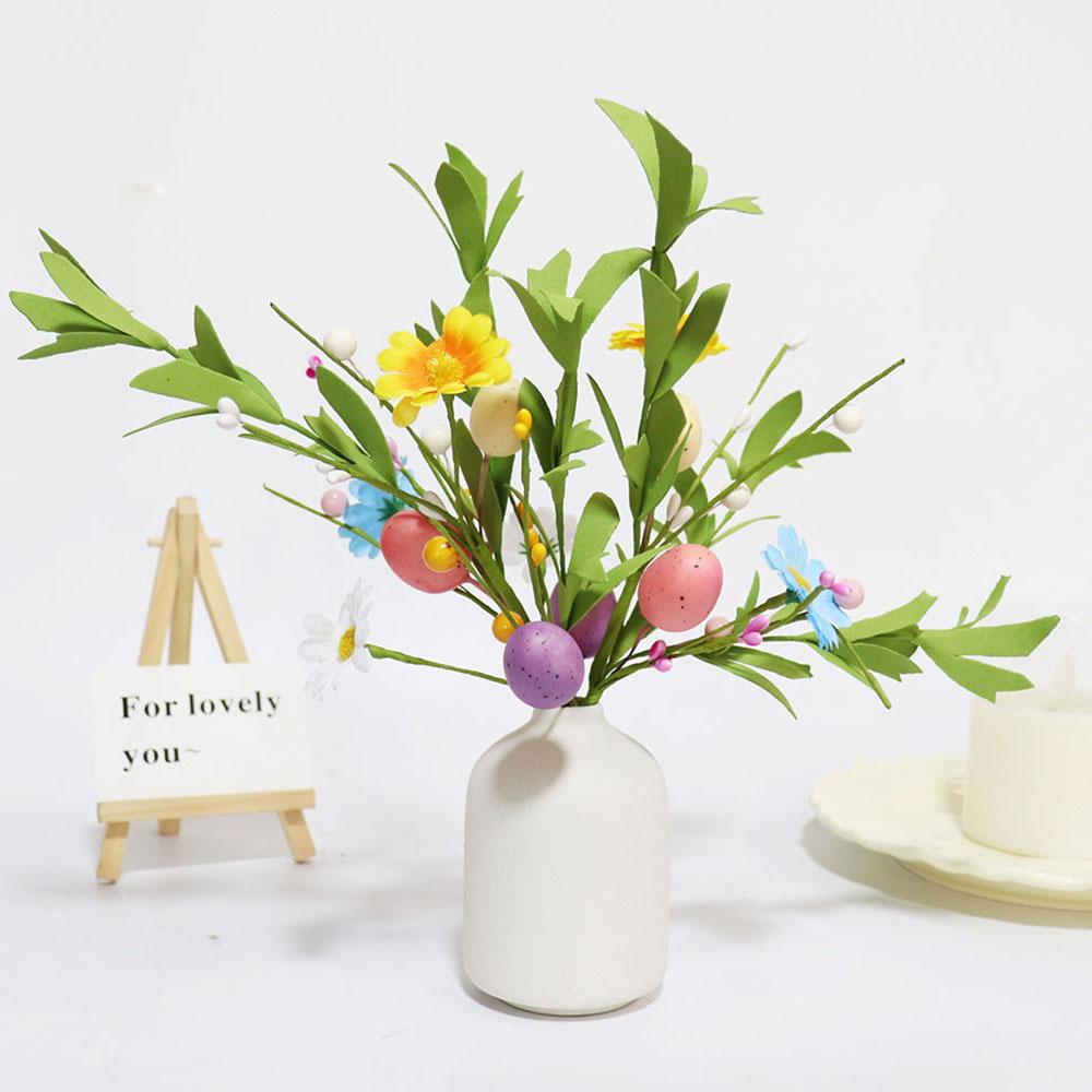 Bouquets Decoration Daisy Foam Eggs Branch Easter Colorful Egg Foam Flower Egg Branch For Event Decoration Easter Party Spring