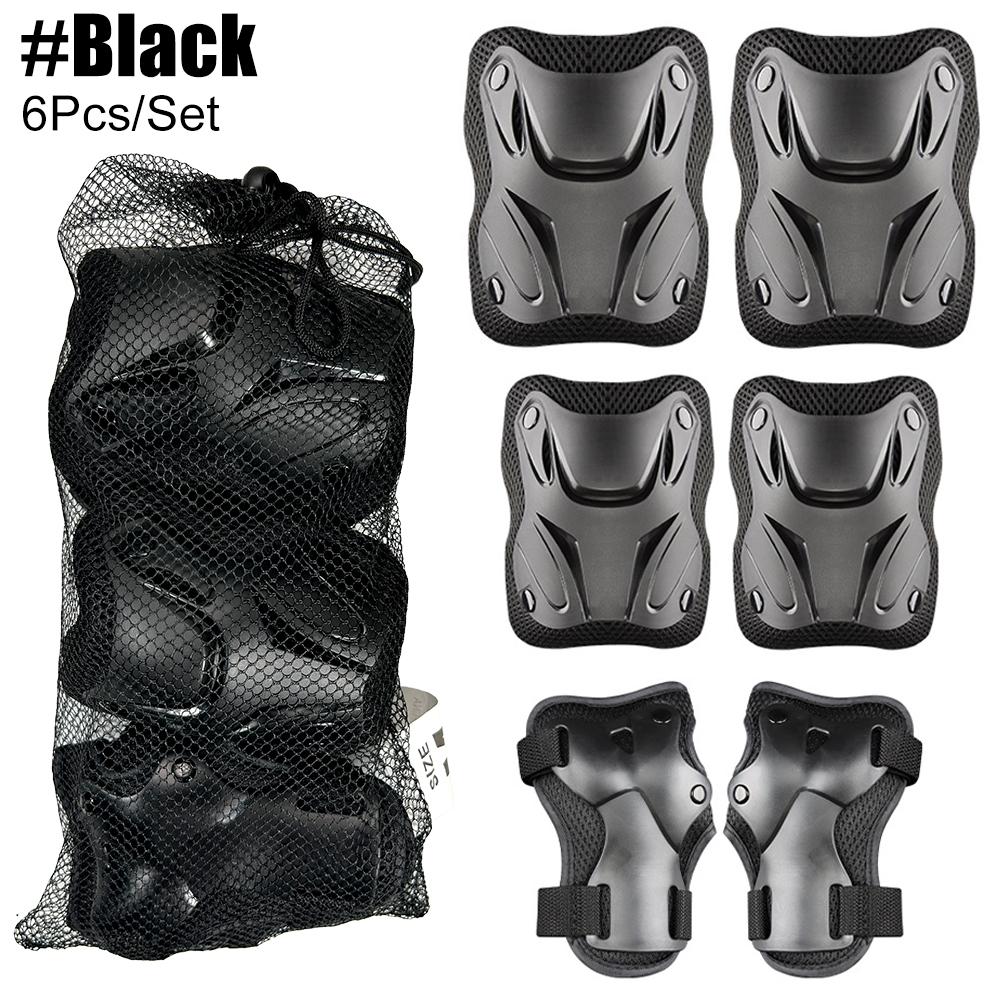 

6 In 1 Kids Protective Gear Set, Knee Pads, Wrist Guards Elbow Pads, Skating Cycling Bike Rollerblading Scooter Inline Skating S