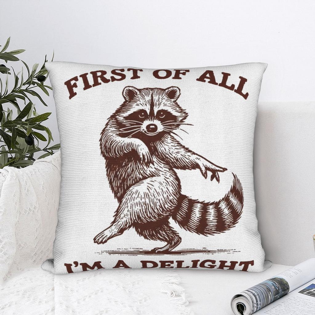 Prima di tutto SONO UN DELIZIOSO Divertente Procione Federe Cuscino Stuff Stampato Copricuscino Regalo Copricuscino Decorativo Sedia Multi-Taglia