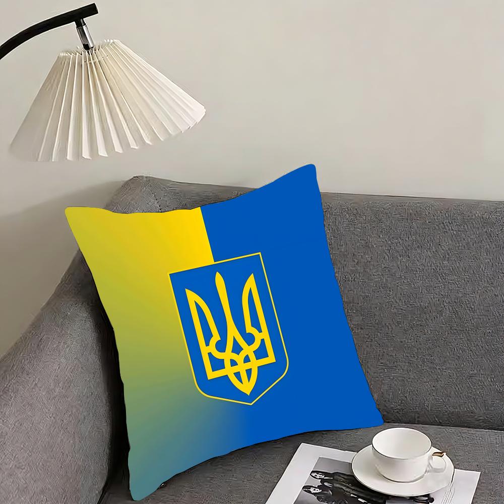 Ukraine Flag Aesthetic Hot Cushion Cover Pillowcase Ultra Soft Skin Friendly Fabric Cloud Like Comfort Concealed Zipper