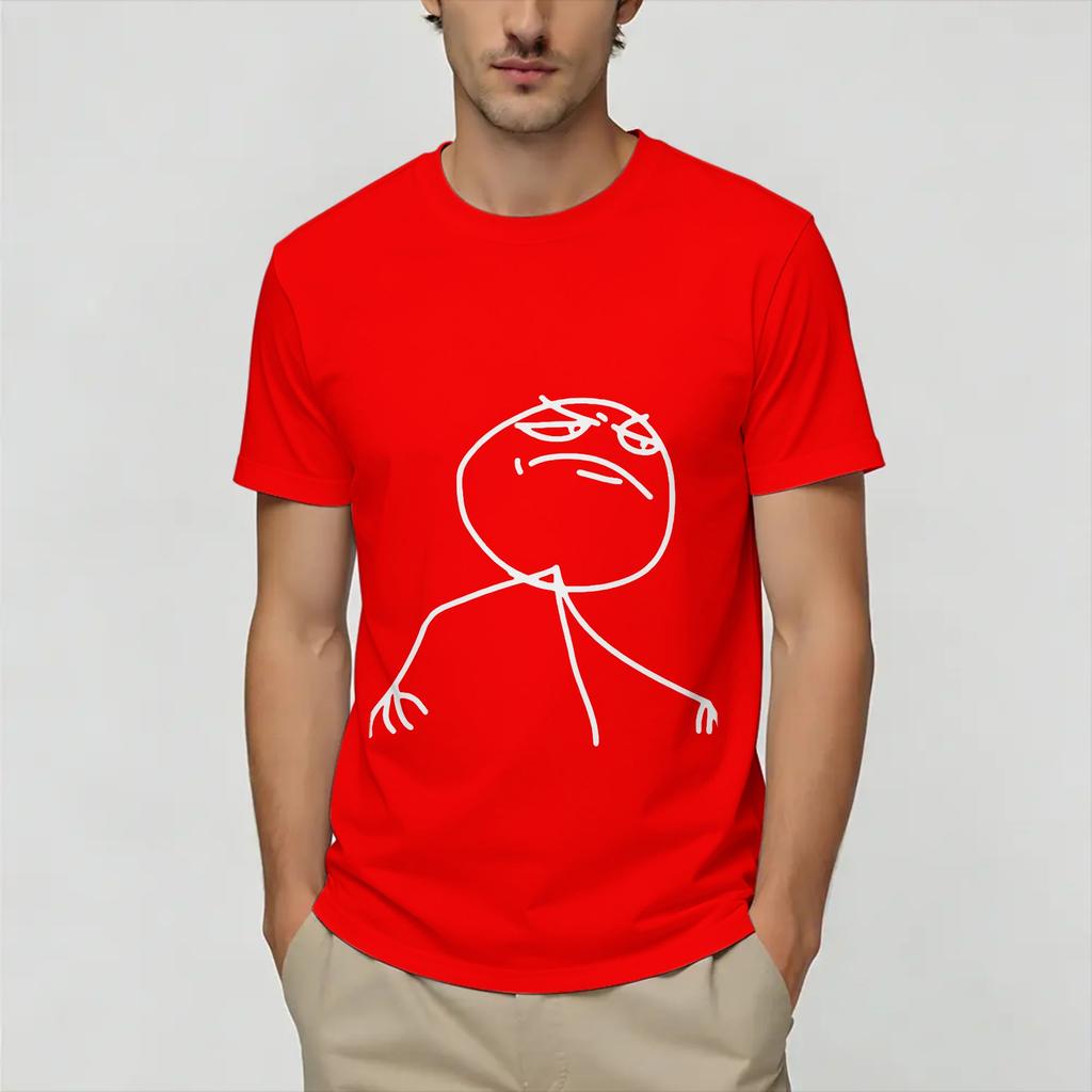 Rage Comic Trollfac Pure Cotton Tshirt For Male Beach Streetwear Tshirts O Neck Trendy Cool Tees Oversize Print Tops