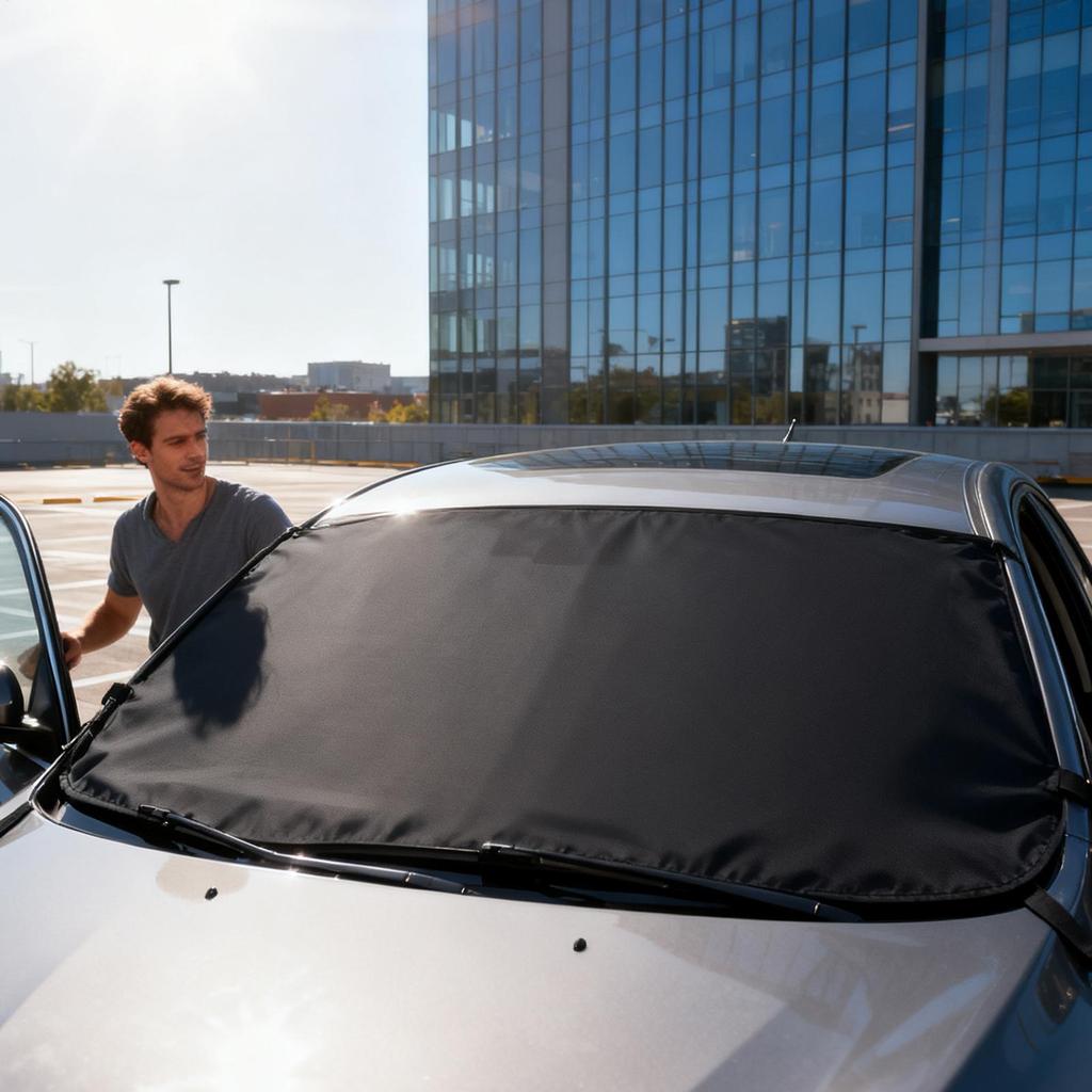 Winter Car Ice Snow Windshield Cover Windproof Oxford Cloth Windscreen Frost Cover Thickened Windshield Sunshade