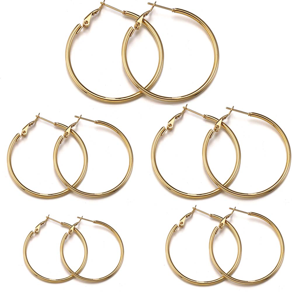 3pairs 1pair Stainless Steel Round Big Circle Hoop Earring Bases Hoops Dia. 3cm to 7cm Earring Women Jewelry Making DIY Material