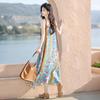 Sibaishe 2025 Summer Printed A-Line Spaghetti Strap Dress