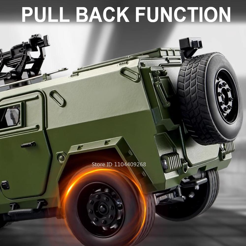 Large Size 1:18 Dongfeng Mengshi Car Model Toy Doors Opened Alloy Body Rubber Tires Military Off-Road Vehicles Gifts for Kids