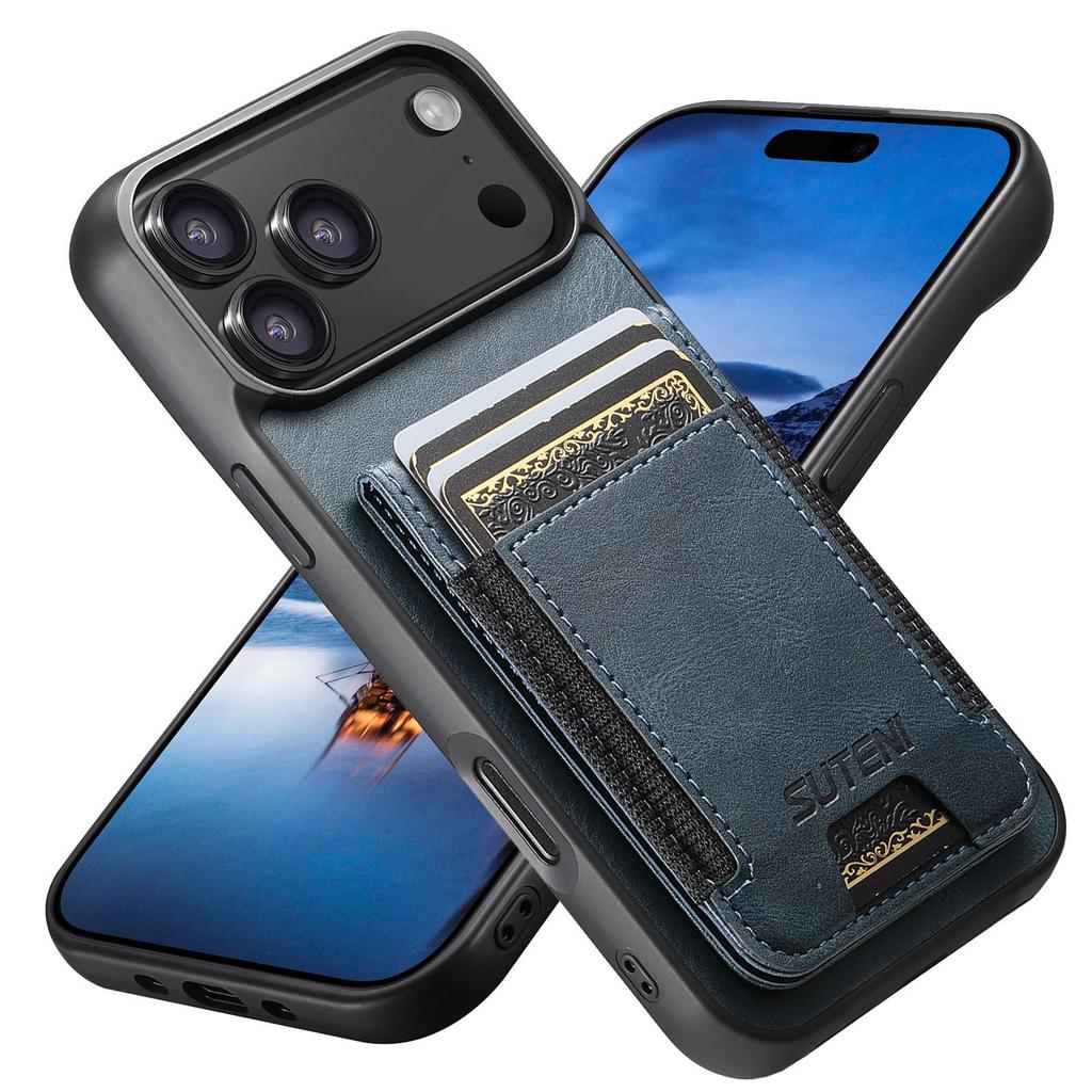 Compatible Leather Case for Apple 17 Pro Max, Google 10 Pro XL, Samsung - SIM Card Holder & Stand