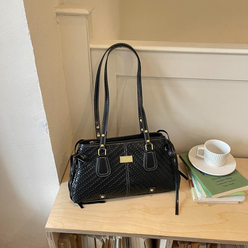 Borsa a tracolla alla moda di grandi dimensioni in stile retrò per donna, Borsa a mano in stile Boston