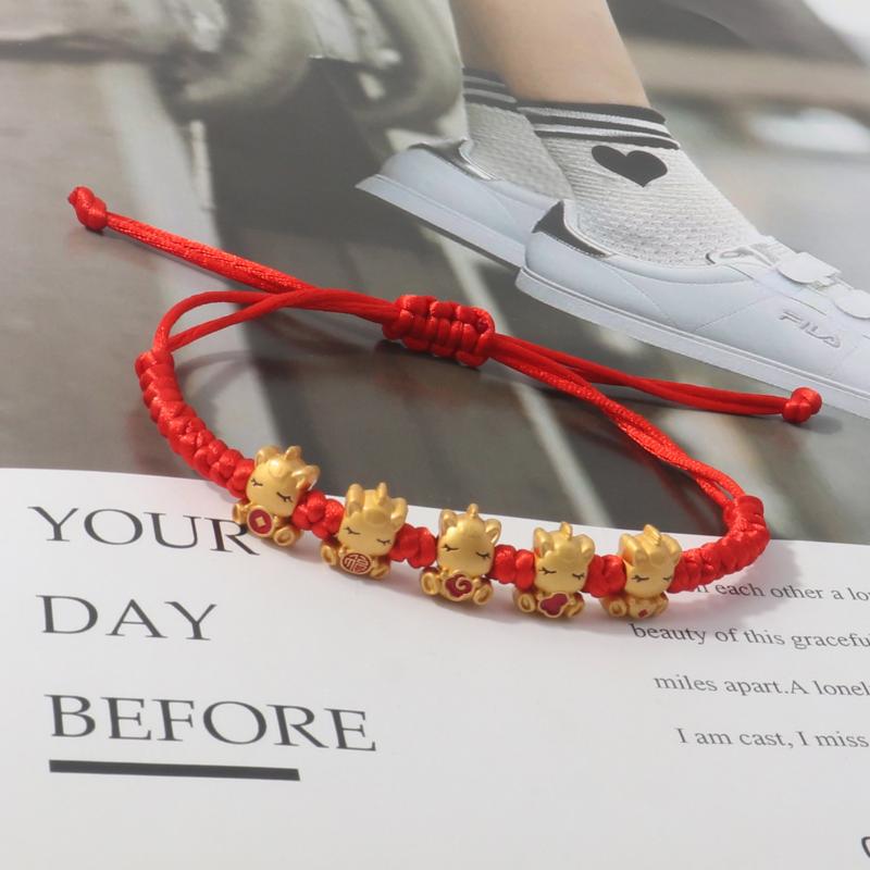 2026 New Year Zodiac Horse Bracelet Cartoon Lucky Horse Red String Woven Bracelet Couple Friend New Year Blessing Gift