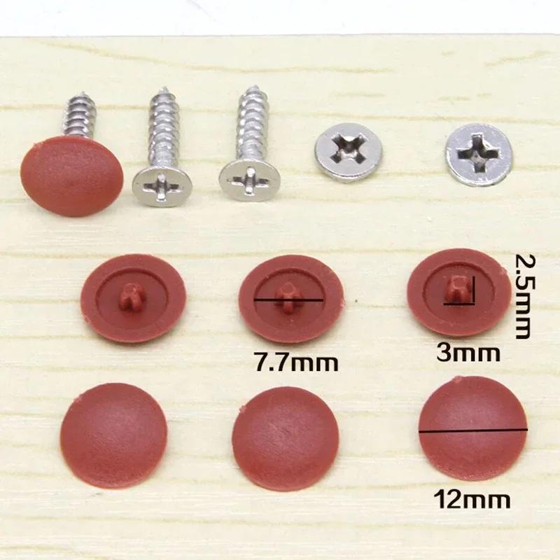 100pcs/bag Self-tapping Screws Decor Cover Plastic Nuts Bolts Covers Exterior Protective Caps Furniture Hardware Decor Cover