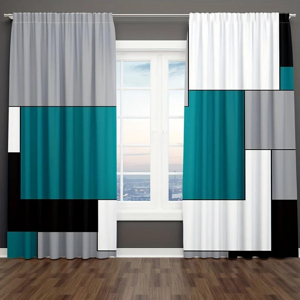 Abstract Geometric Red Free Shipping Window Curtains Blinds For Living Room Kid's Bedroom Bathroom Kicthen Door Home Decor2Pcs