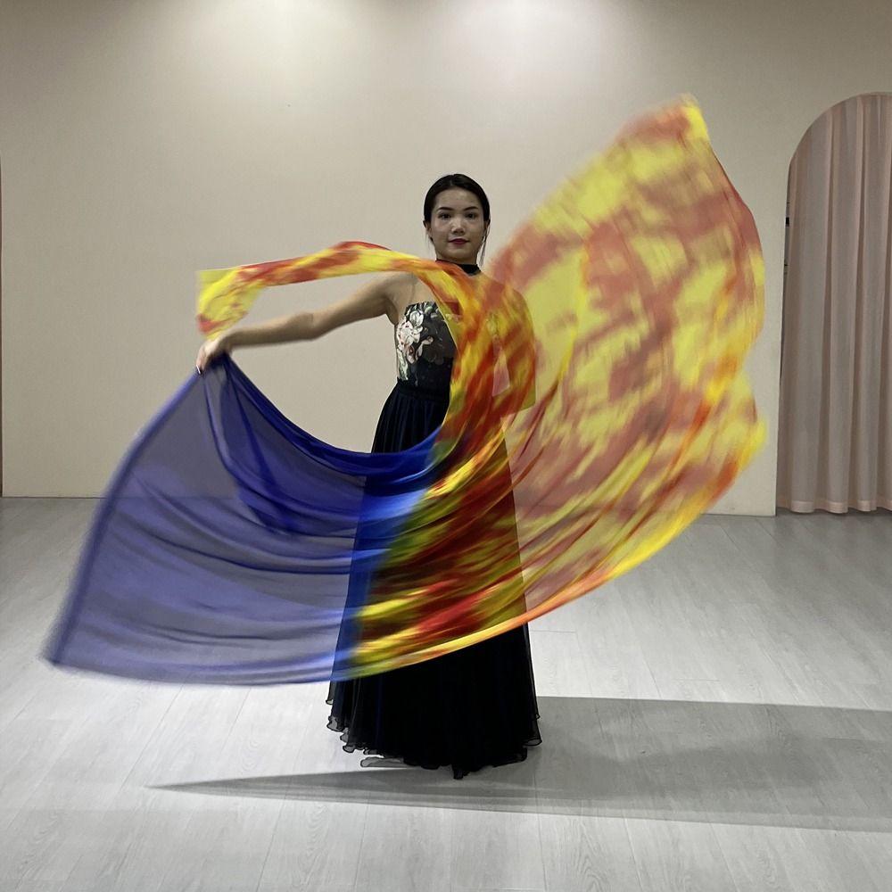 with Telescopic Sticks Belly Dance Accessories Props Multicolor Colorful Scarves Flag