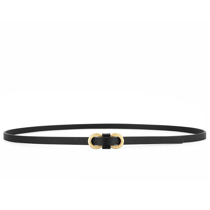 105cm Women's Belt Korean Style Fashion Thin Belt Girls Dress Shirt Versatile and Simple No Punching Pu Small Belt