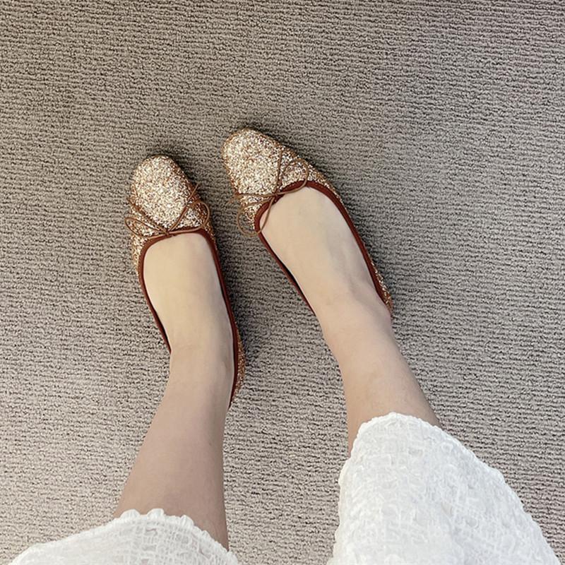 Fashion Bailamos New Sweet Women Ballet Flats Fashion Butterfly-Knot Casual Working Shoes Woman Spring Summer Ladies Concise Flats Mujer