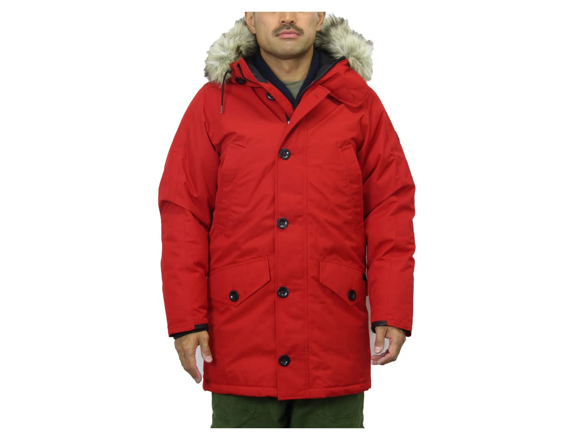 

POLO RALPH LAUREN Fur Hooded Down Size Red Men s N-3B Jacket, Small, (Product Code 0101860)