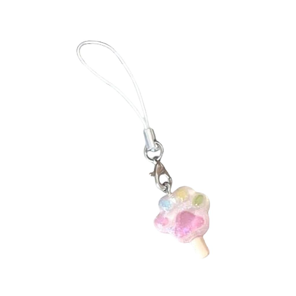 Adorable Small Ice Cream Phone Charm Glittering Resin Keychain with Star Jellyfish Design for Fashion Lover Present