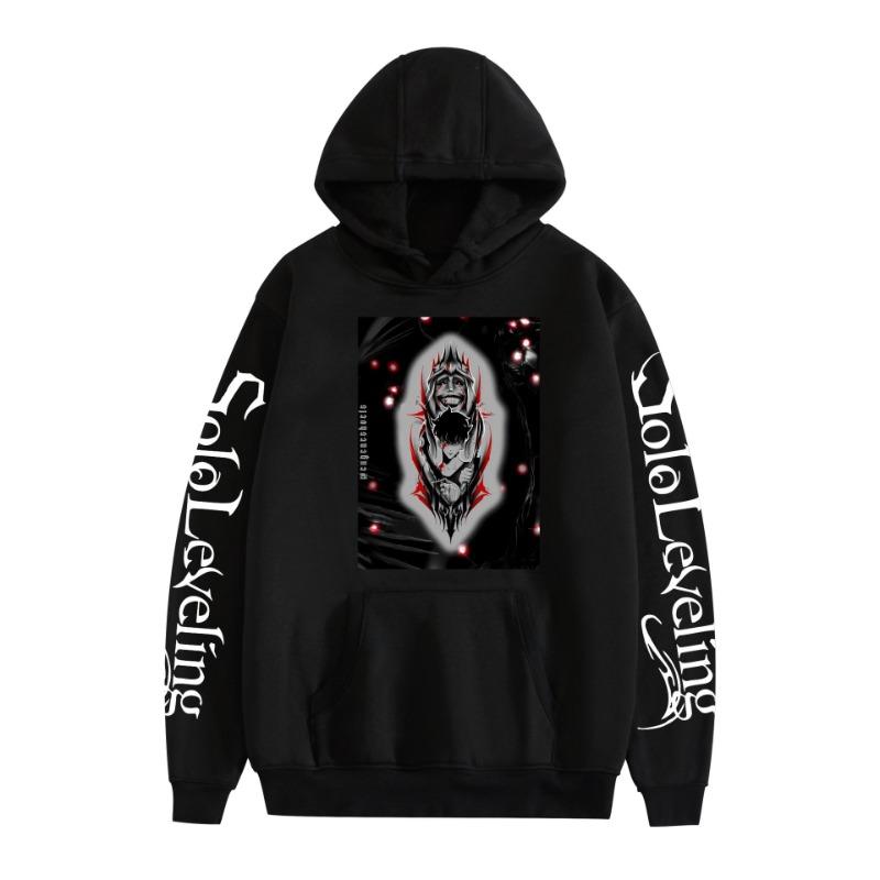 Anime Solo Leveling Sung Jin Woo Graphic Print Hooded Men Women High Quality Hoodies Oversized Sweatshirt Harajuku Streetwear