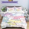 3pcs Sanrio Breathable Polyester Bedding Set Soft Duvet Cover and 2 Pillowcases,Suitable for All Seasons, 082646b