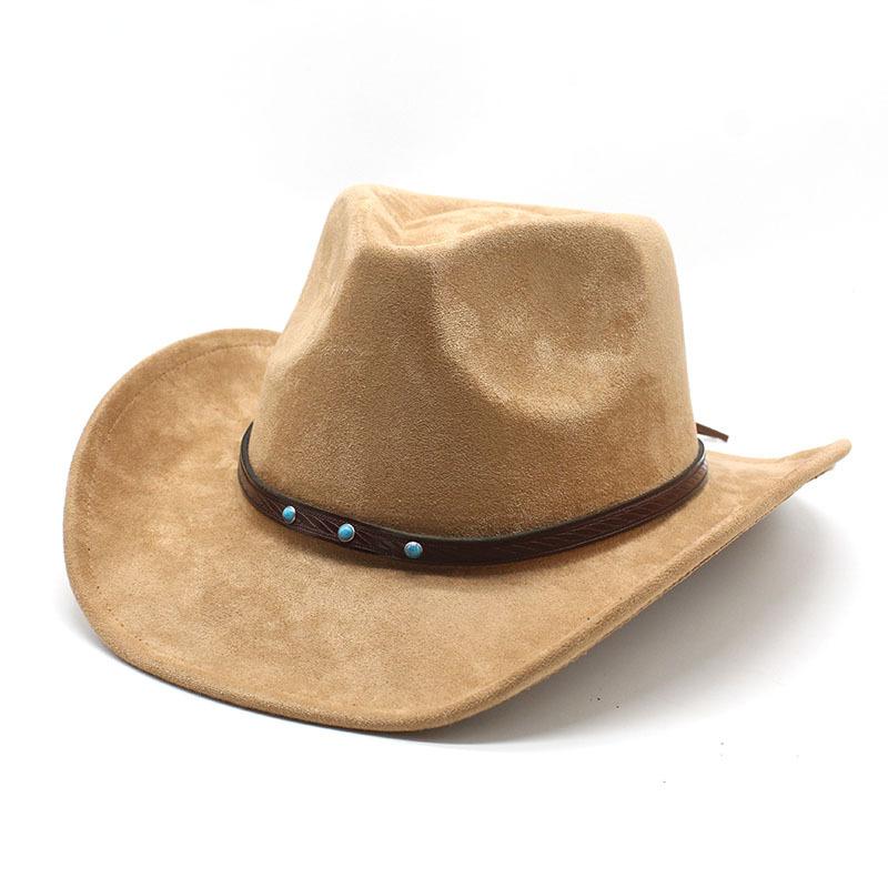 Minority Woolen Hat Men And Women Couple Hat Suede Western Cowboy Top Hat