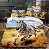 Cartoon Zebra Fashion Quilt Cover Set, Polyester Bedding 1pc Quilt Cover + 1/2pcs Pillowcase, No Quilt Core Soft and Comfortable