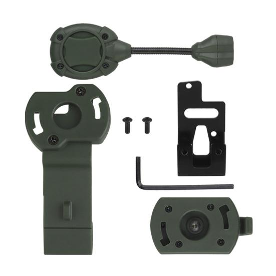 

Тактический шлемный фонарь с гибкой ножкой 3 режима крепления Питание от батареи Регулируемый Высокая видимость Открытый Охотничий Шлем зелёный