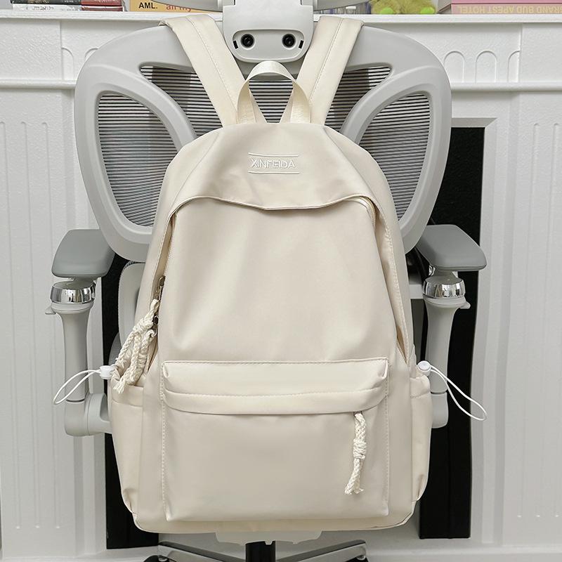 Schoolbag New Japanese Simple College Student Versatile School Bag Junior High School Student Large Capacity Solid Color Leisure Travel Backpack