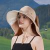 Summer outdoor sun hat colored glue big brim empty top hat seaside vacation shawl neck protection sun protection bucket hat