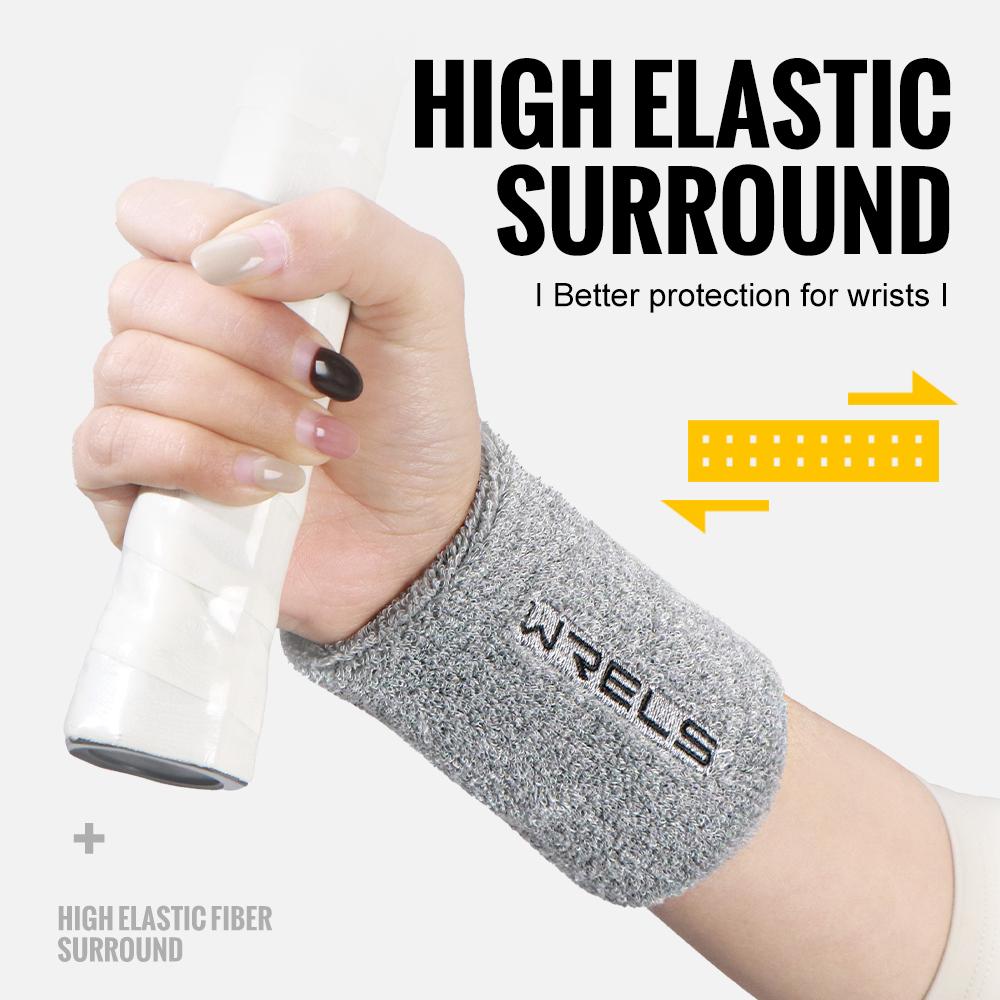 Wrels Terry Cloth Wristbands Moisture Wicking Absorbent Sweatbands For Sports Tennis Gym Workout Wrist Sweat Bands