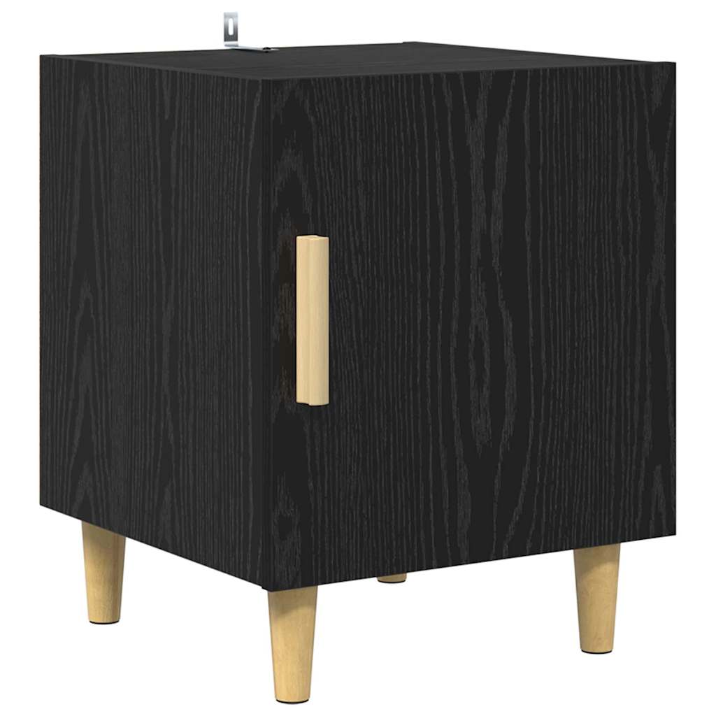 Nightstand Black Oak Effect 40 x 40 x 50 cm Wood Based Material